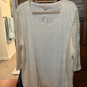 Christopher and Banks Women's white Lace Blouse size 2x